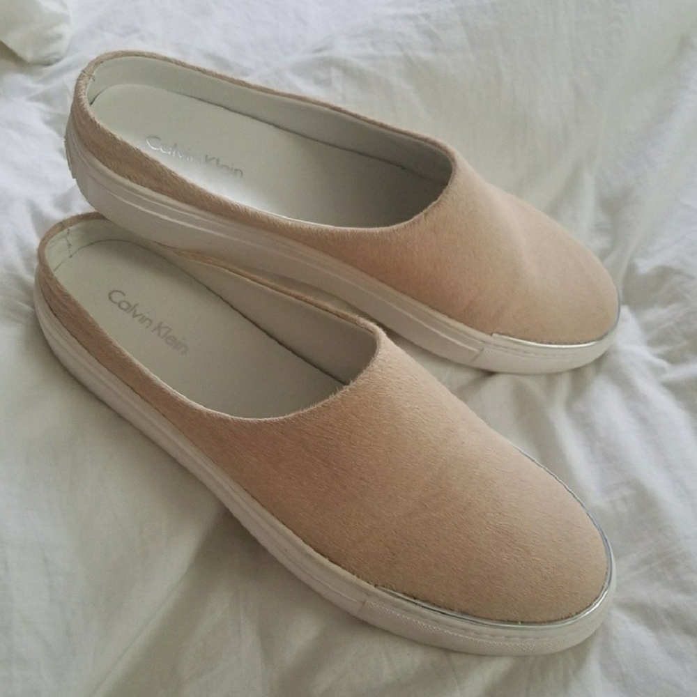 Calvin Klein Blush Slip-On Sneakers with White Sole